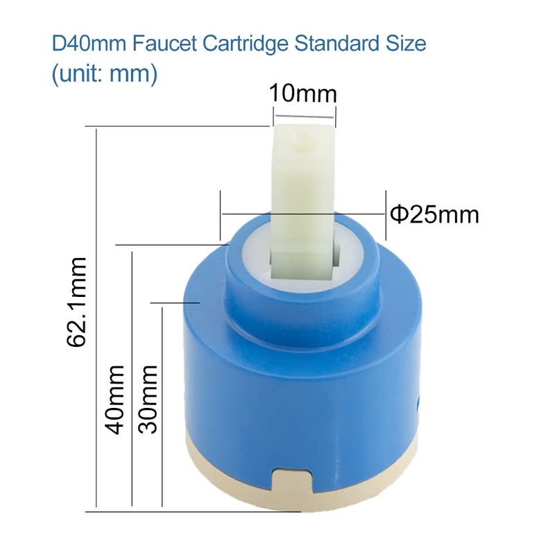 XUCHUAN 40 mm Replacement Ceramic Faucet Valve for Single Handle Kitchen Basin Faucet Part, Plastic Tap Cartridge - Image 3